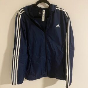 Vintage Adidas Dark Blue Hooded Jacket